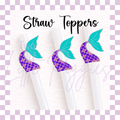 3D Printed - Straw Topper - Mermaid Tail