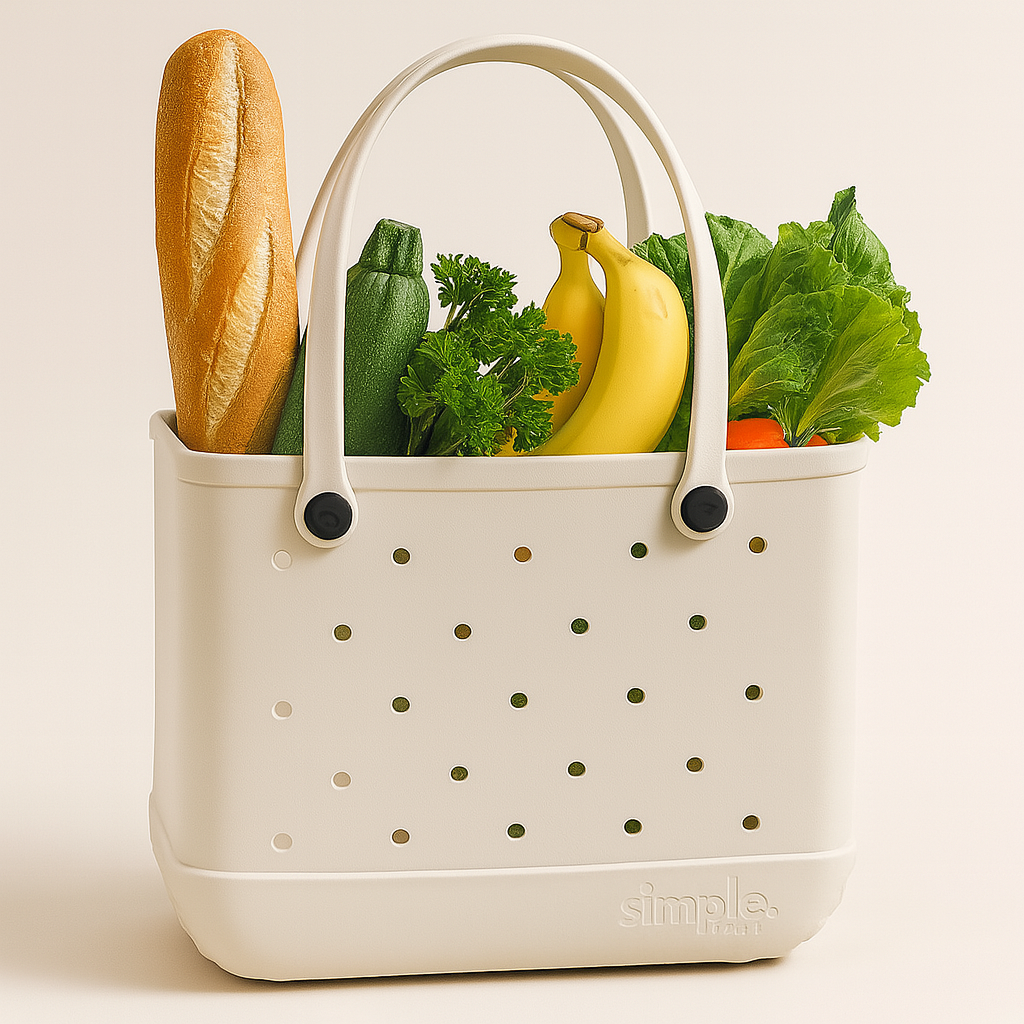 Everyday Extra Large EVA Tote – Natural Stone | Waterproof, Lightweight, Neutral Oversized Bag
