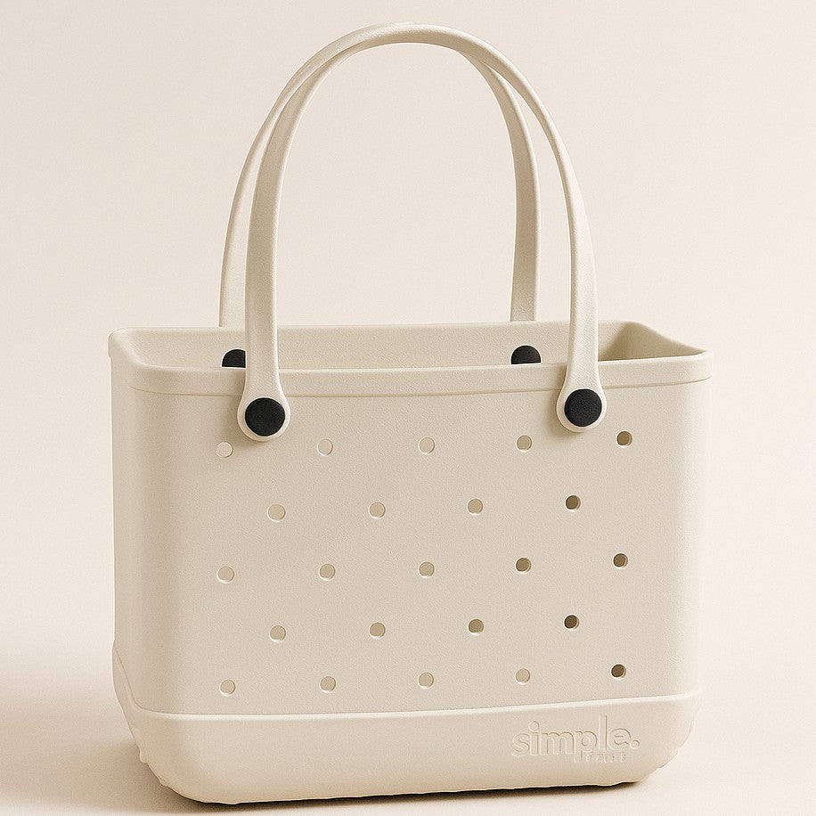 Everyday Extra Large EVA Tote – Natural Stone | Waterproof, Lightweight, Neutral Oversized Bag