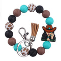 Silicone Beaded Keychain Wristlet Key Ring Bracelet Cute Car Key Chain Holder for Women Girls
