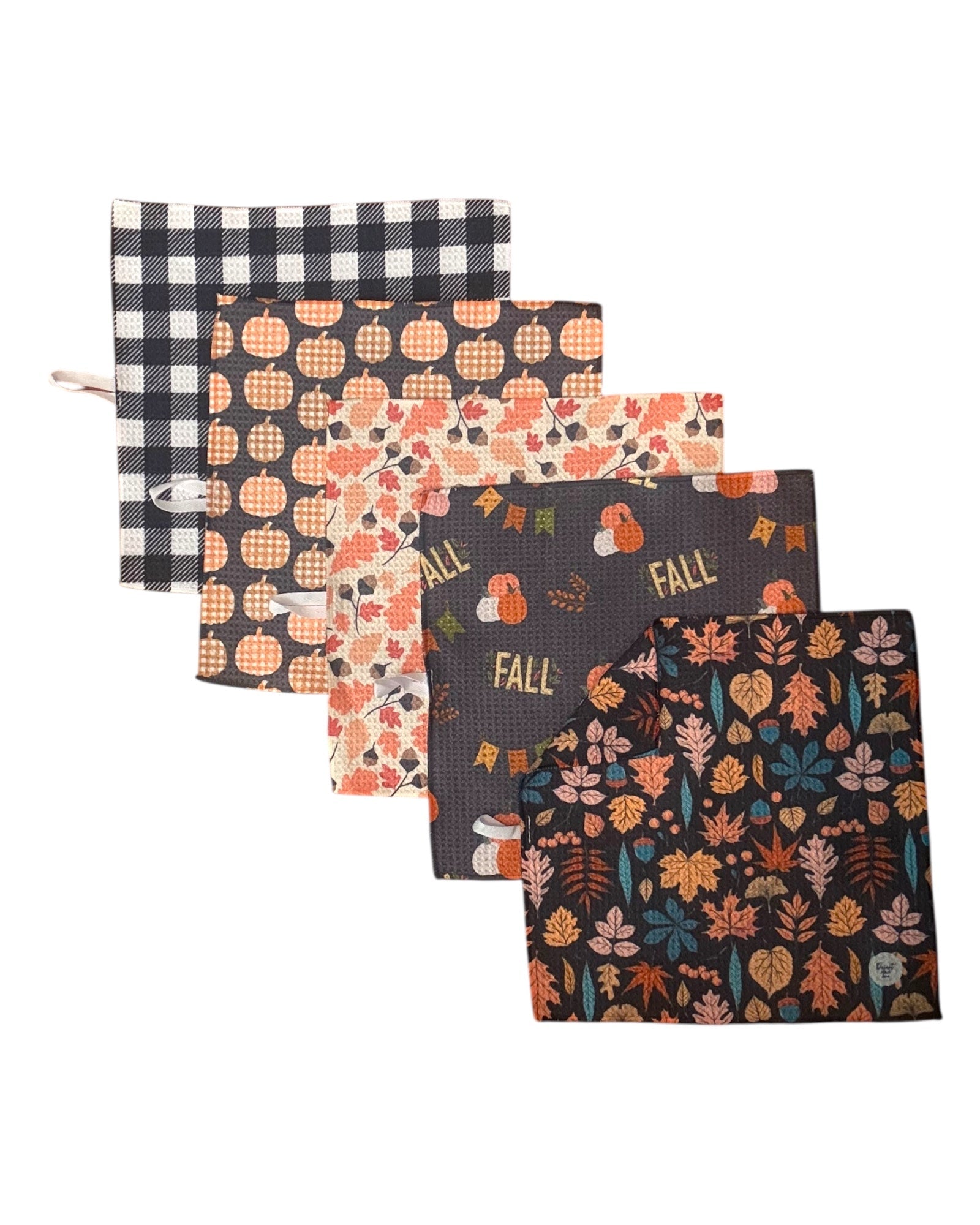 FALLING LEAVES DISHCLOTH SET OF 5