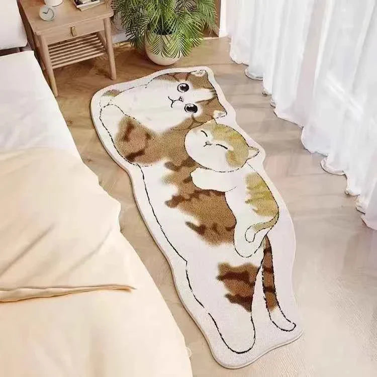 Cartoon Cat Carpet Plush Warm Bedside Blanket Cute Girlish