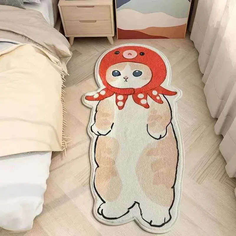 Cartoon Cat Carpet Plush Warm Bedside Blanket Cute Girlish