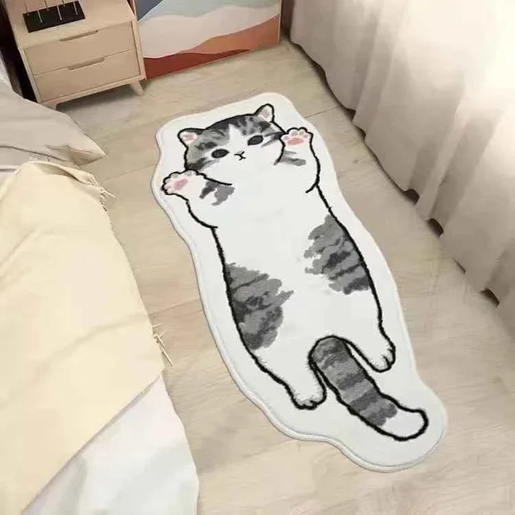 Cartoon Cat Carpet Plush Warm Bedside Blanket Cute Girlish