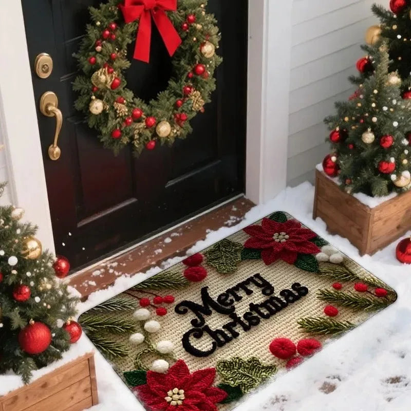 Christmas Door Mat indoor Gingerbread Man Carpet and Red Santa Claus Outdoor New Year 2026 Merry Christmas Home Decor Foot Mat
