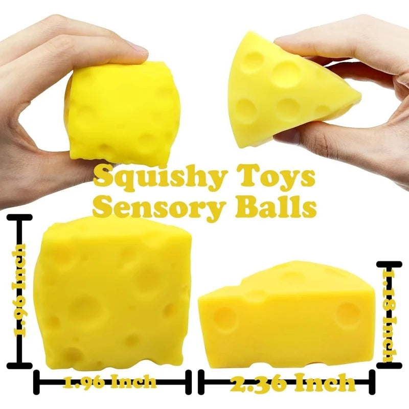 Cheese Squishy Stress Ball | Sensory Fidget Toy for Kids and Adults