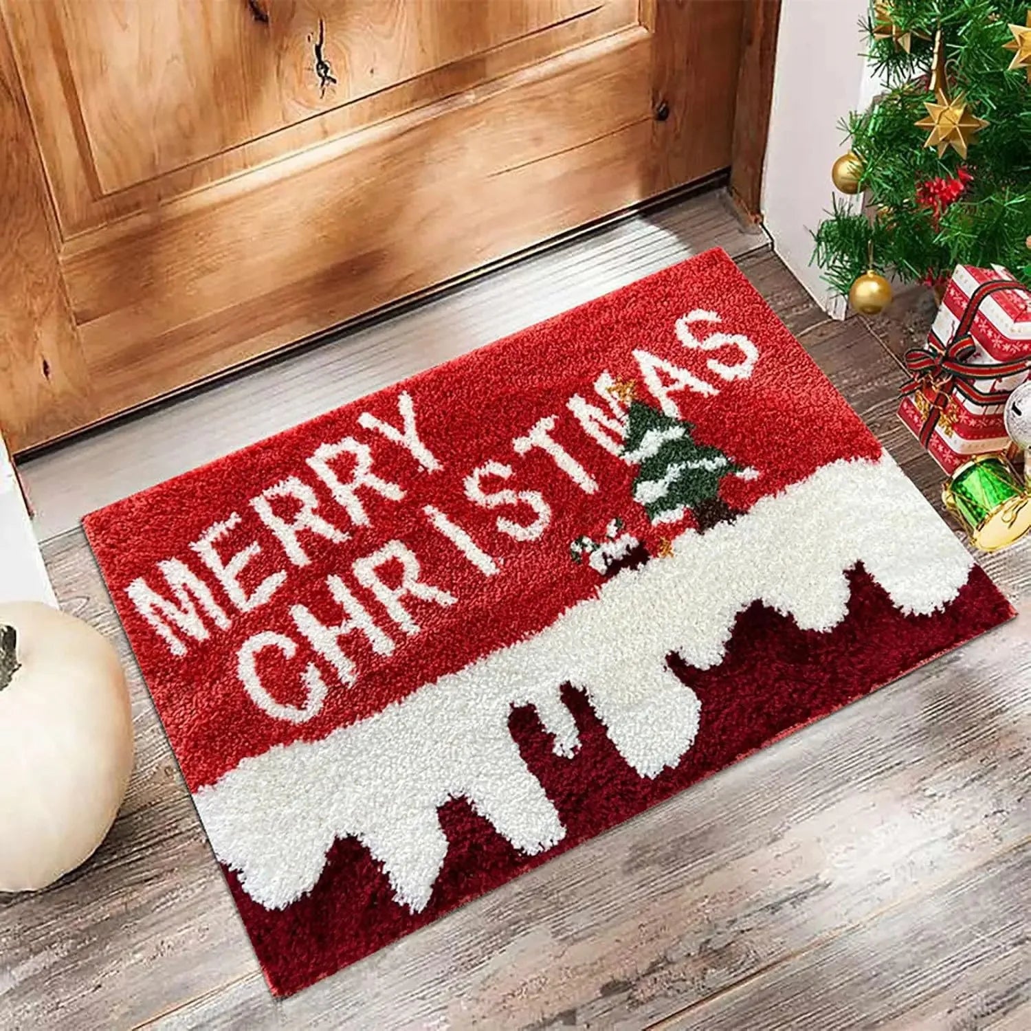 Christmas Door Mat indoor Gingerbread Man Carpet and Red Santa Claus Outdoor New Year 2026 Merry Christmas Home Decor Foot Mat