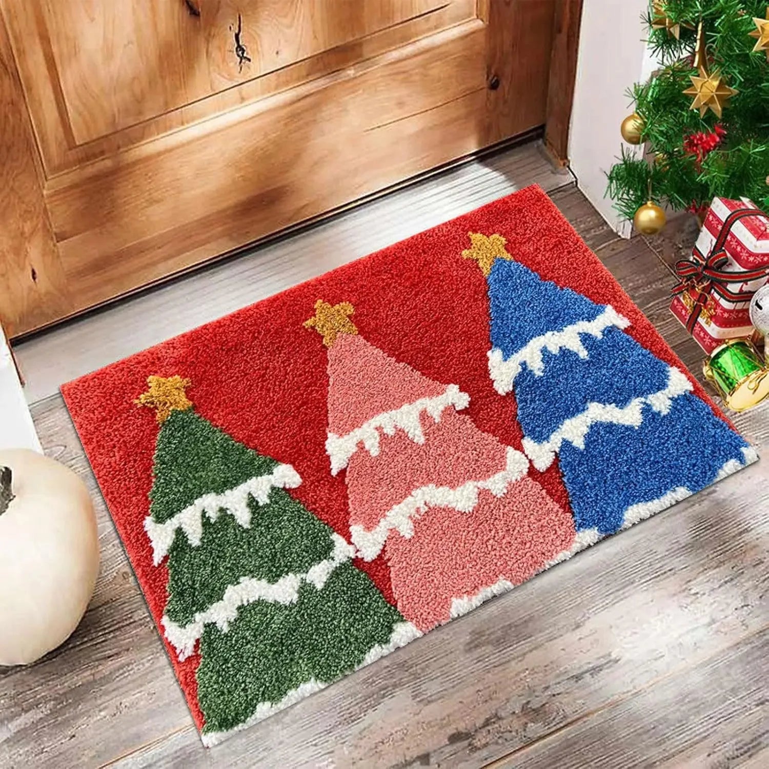 Christmas Door Mat indoor Gingerbread Man Carpet and Red Santa Claus Outdoor New Year 2026 Merry Christmas Home Decor Foot Mat