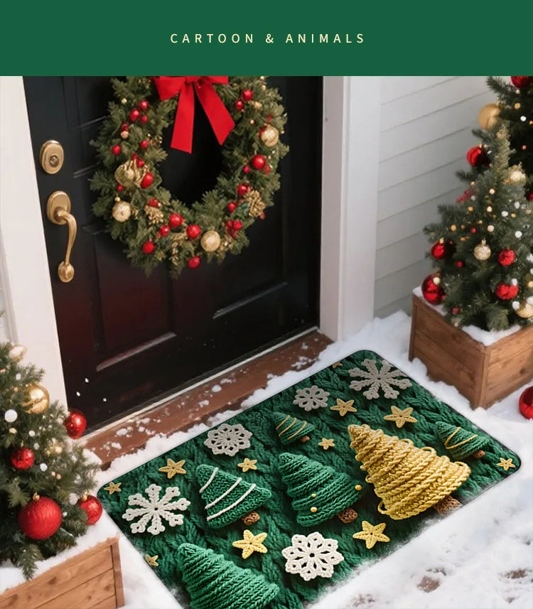 Christmas Door Mat indoor Gingerbread Man Carpet and Red Santa Claus Outdoor New Year 2026 Merry Christmas Home Decor Foot Mat