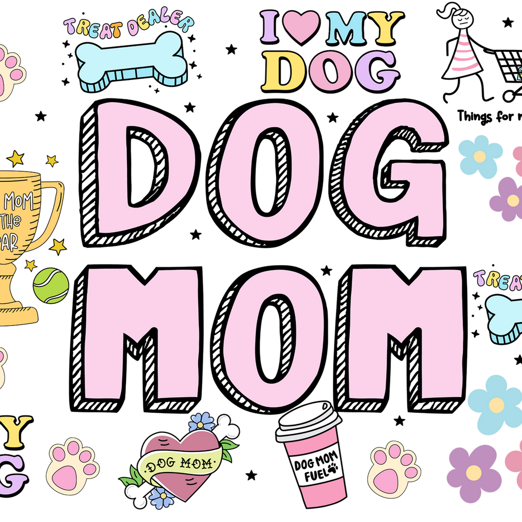 Dog Mom Doodles Glass Cup