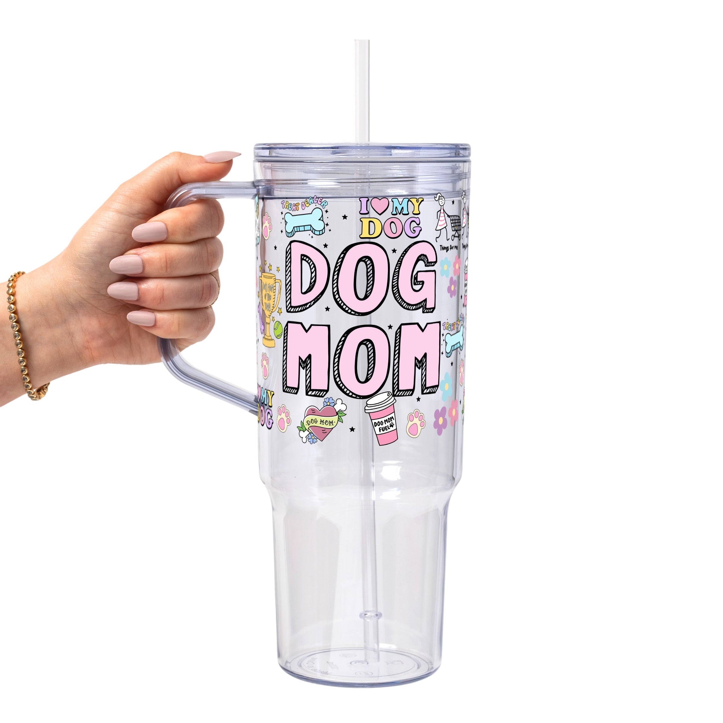 Dog Mom Doodles Glass Cup
