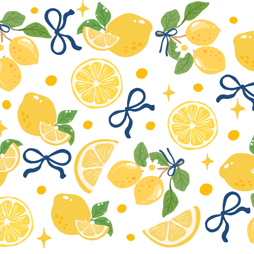 Spring Lemons Glass Cup, Mug & Tumbler with Lid and Straw