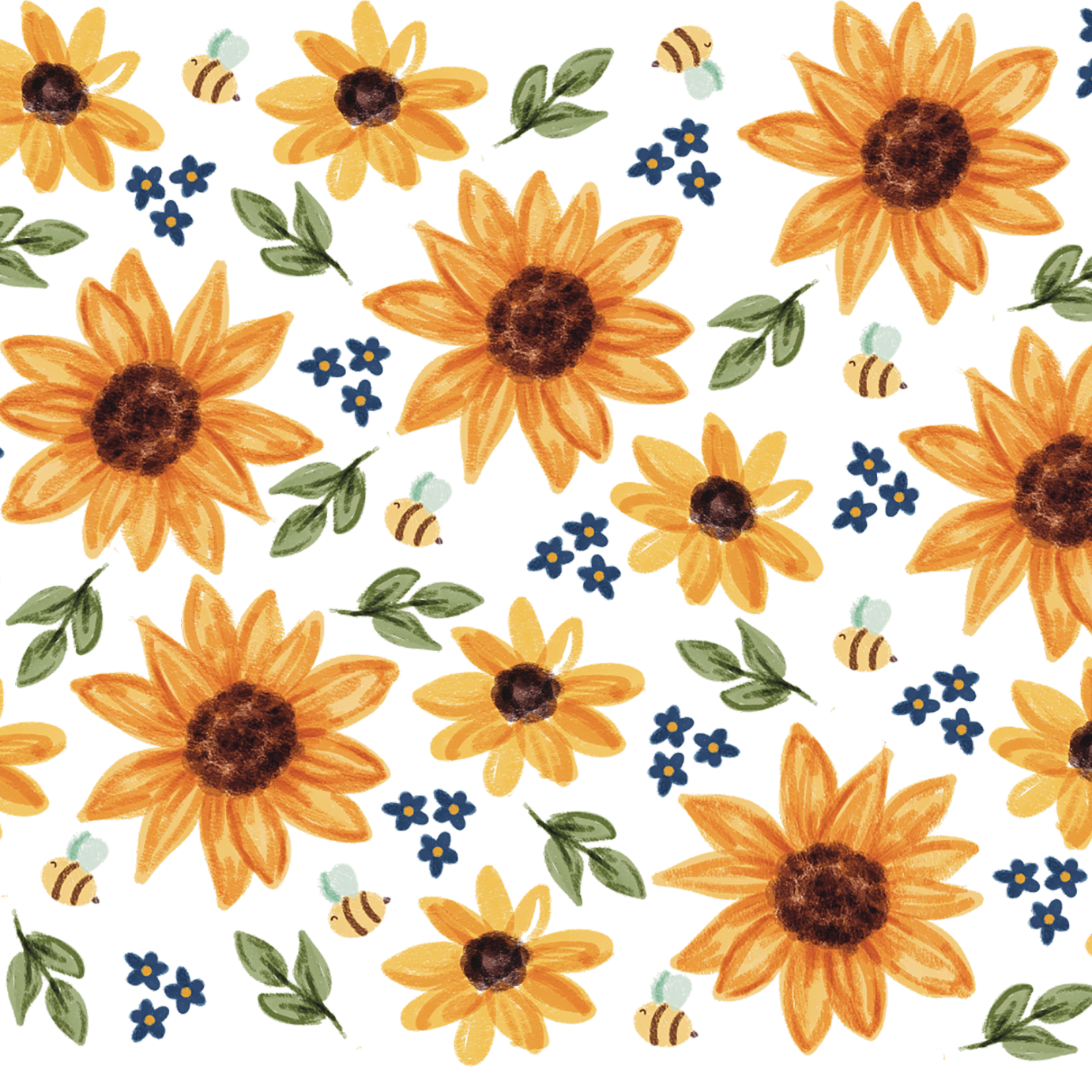Sunflower With Bees Glass Cup, Mug & Tumbler with Lid and Straw
