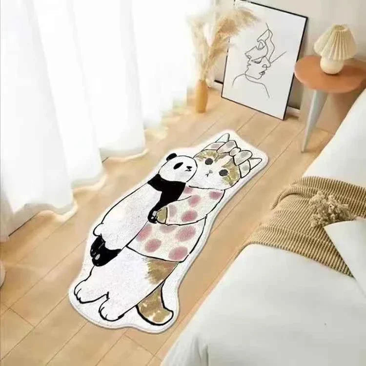 Cartoon Cat Carpet Plush Warm Bedside Blanket Cute Girlish