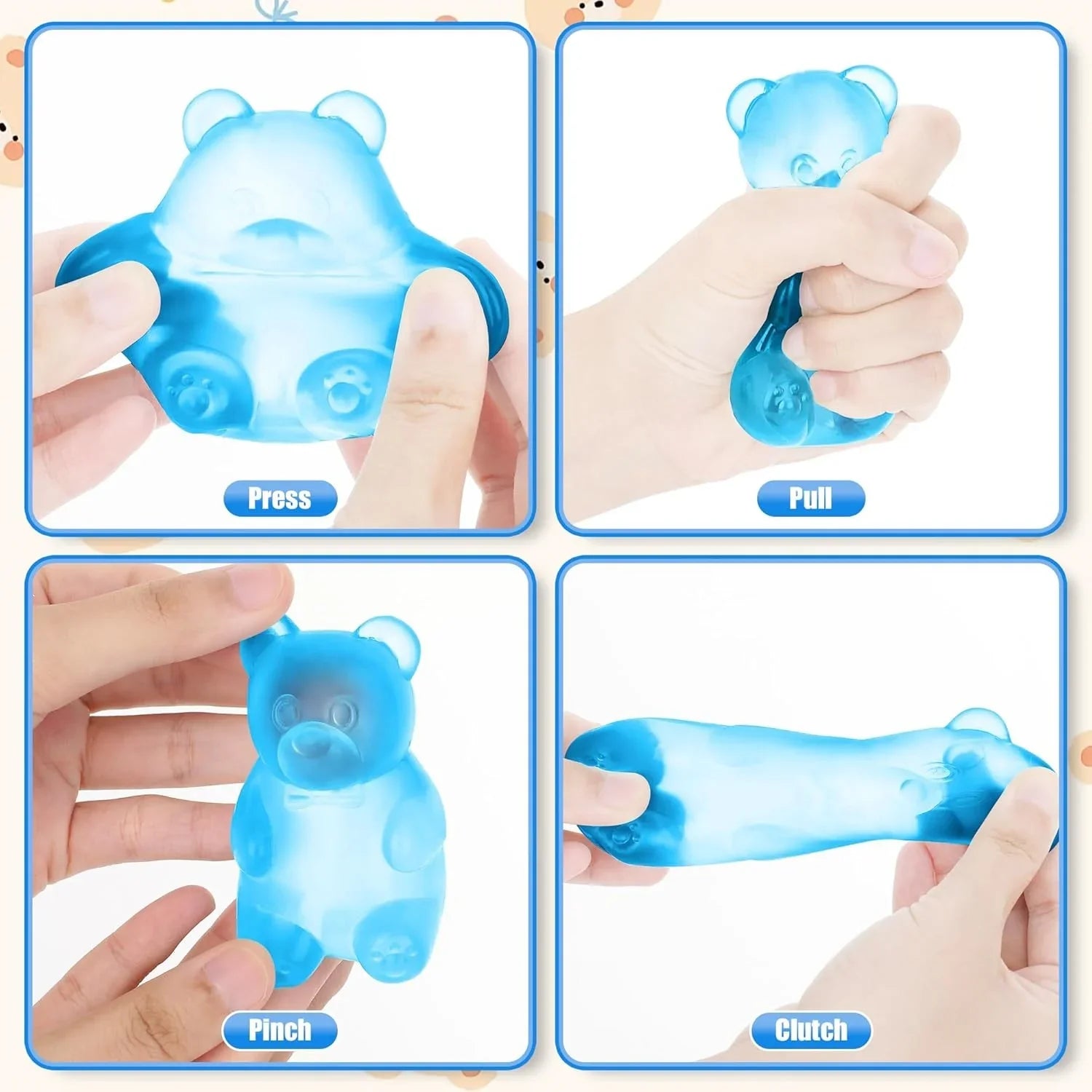 Gummy Bear Squishy Stress Ball | Sugar Filled Ultra Soft Decompression Toy