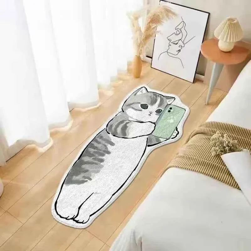 Cartoon Cat Carpet Plush Warm Bedside Blanket Cute Girlish