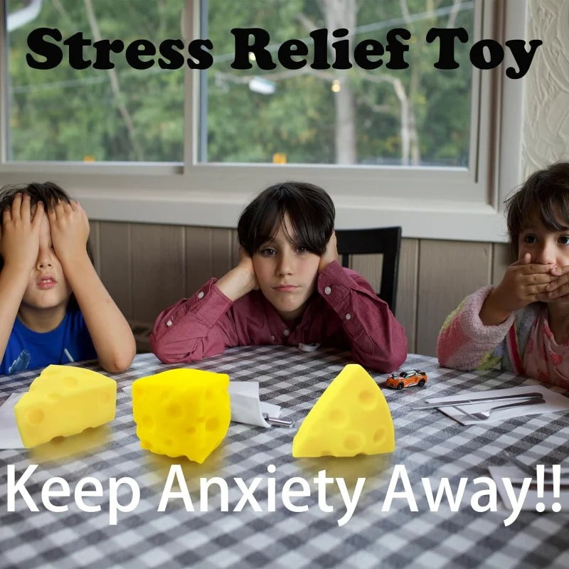 Cheese Squishy Stress Ball | Sensory Fidget Toy for Kids and Adults