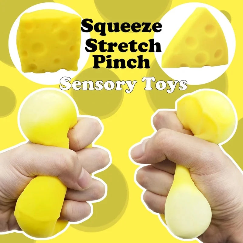 Cheese Squishy Stress Ball | Sensory Fidget Toy for Kids and Adults