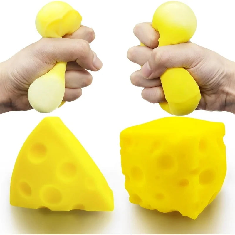 Cheese Squishy Stress Ball | Sensory Fidget Toy for Kids and Adults