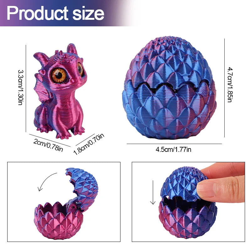 3D Printed Dragon Eggs with Mini Dragon Surprise Toys | Kids Party Favors and Easter Basket Fillers
