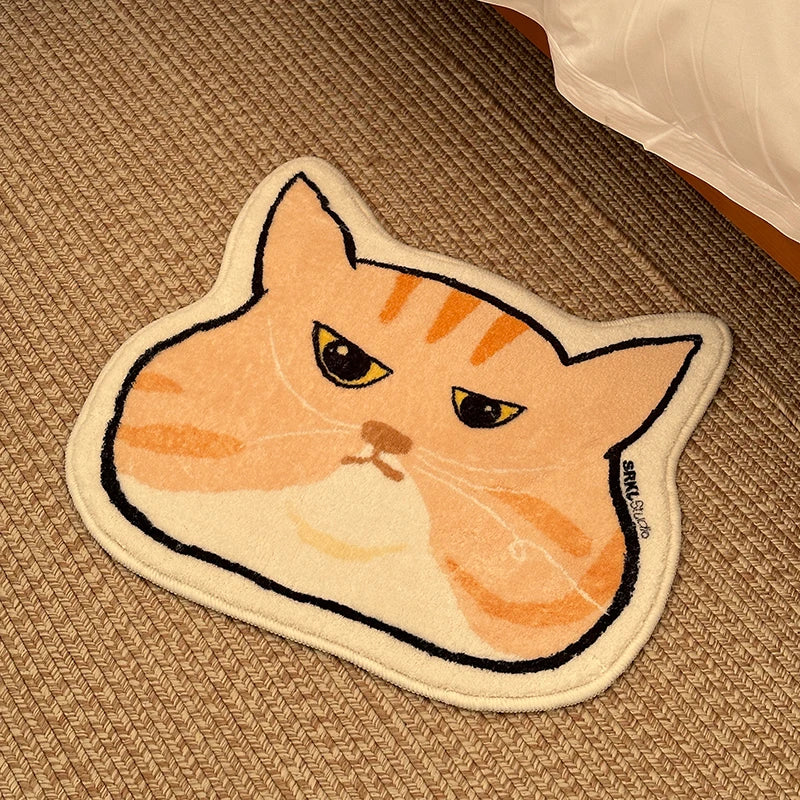 VIKAMA Cute Pet Short Pile Carpet Machine Washable Children's Room Play Area Baby Crawling Mat Ins Style Cat Design Home Decor