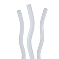 Single White Glass Reusable Squiggle Straw