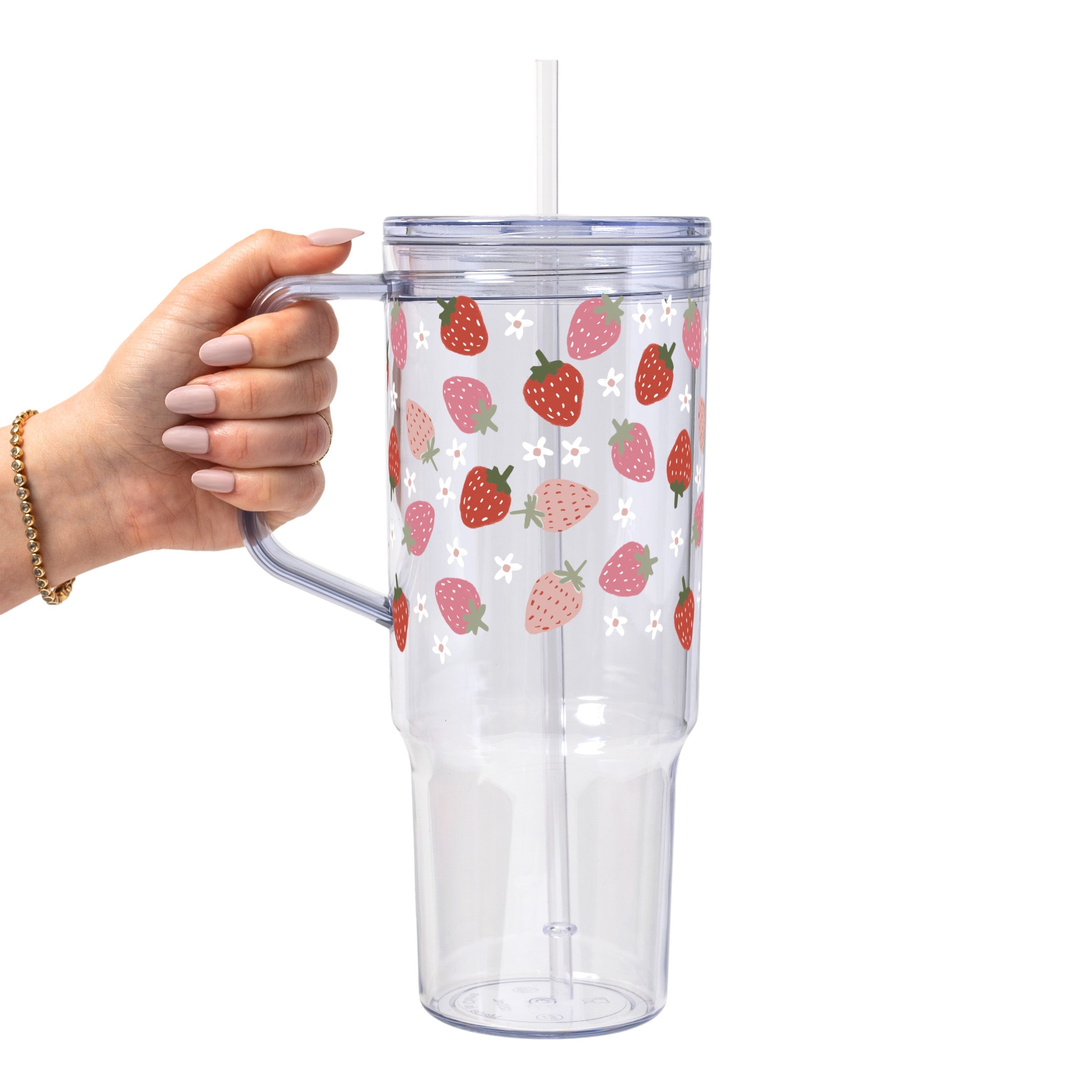 Spring 2025 Aesthetic Glass Cup, Mug & Tumbler with Lid and Straw