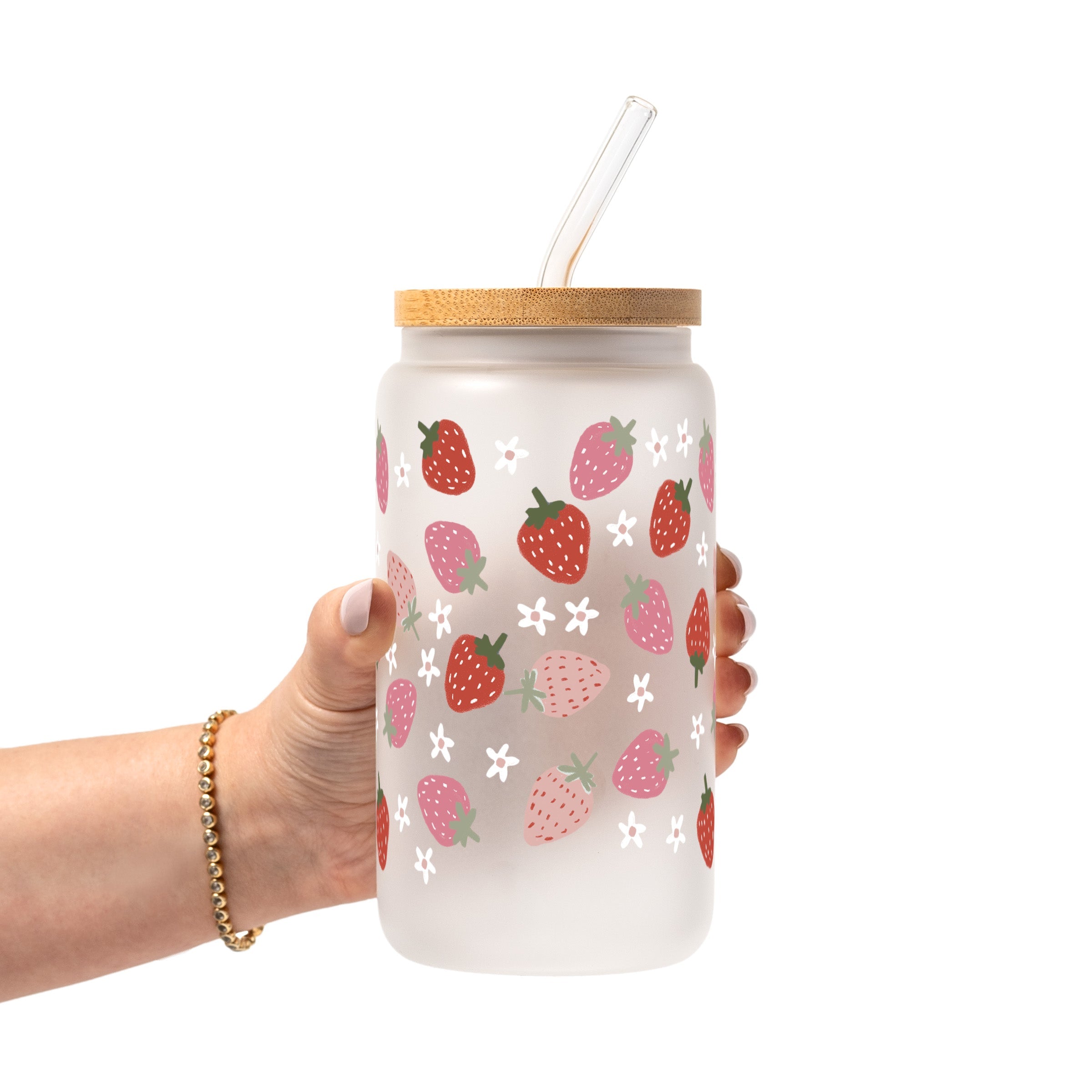 Spring 2025 Aesthetic Glass Cup, Mug & Tumbler with Lid and Straw