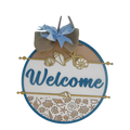 Beach Welcome Sign Door Hanger - Seashells & Starfish