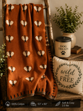 Primitives by Kathy Woven Bee Throw Blanket – Moody Vintage Rust