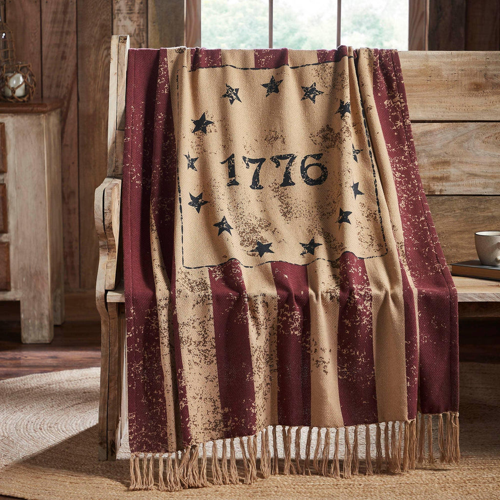 1776 Patriotic Woven Throw Blanket 50x60