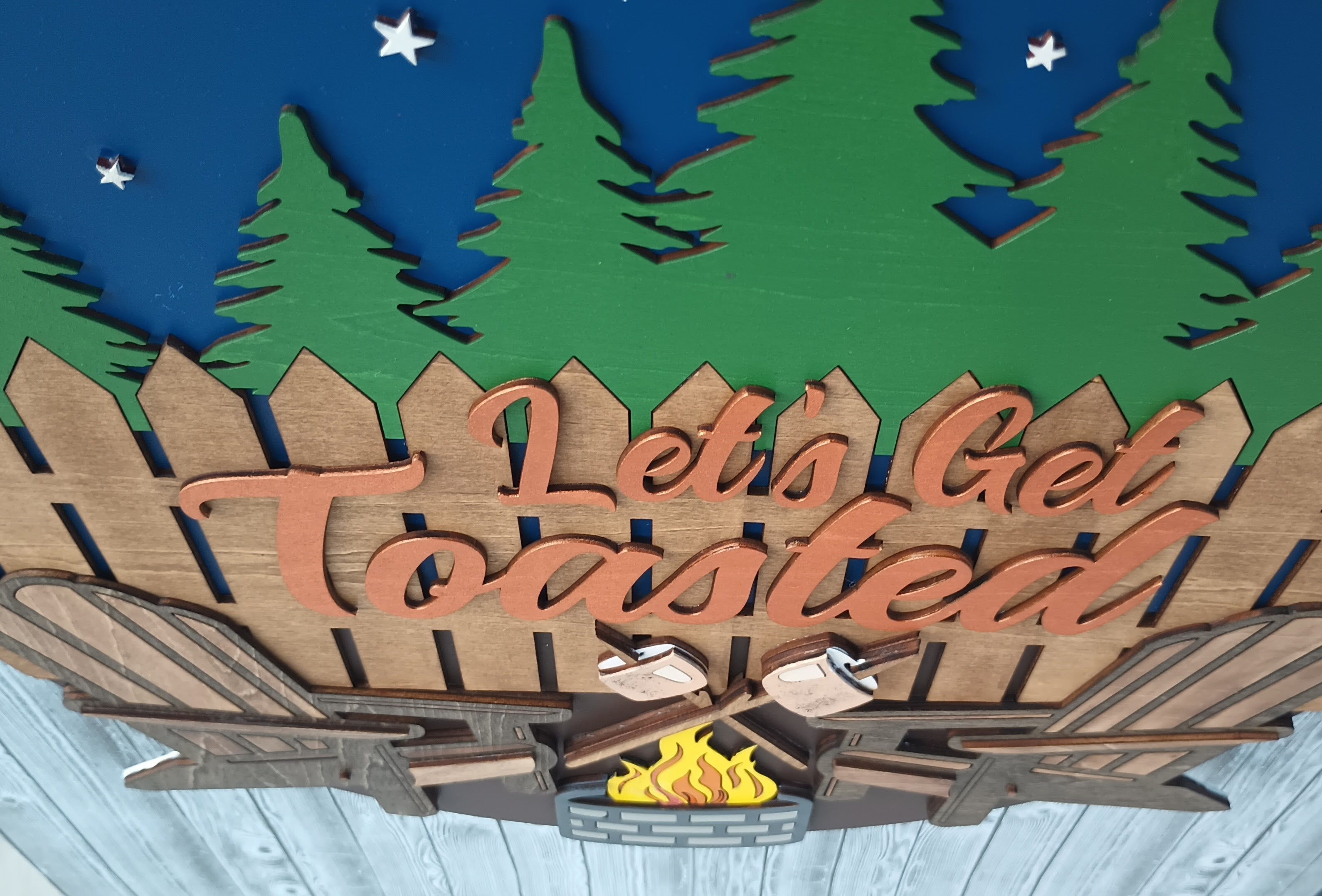 Lets Get Toasted Funny Camping Door Sign Decor