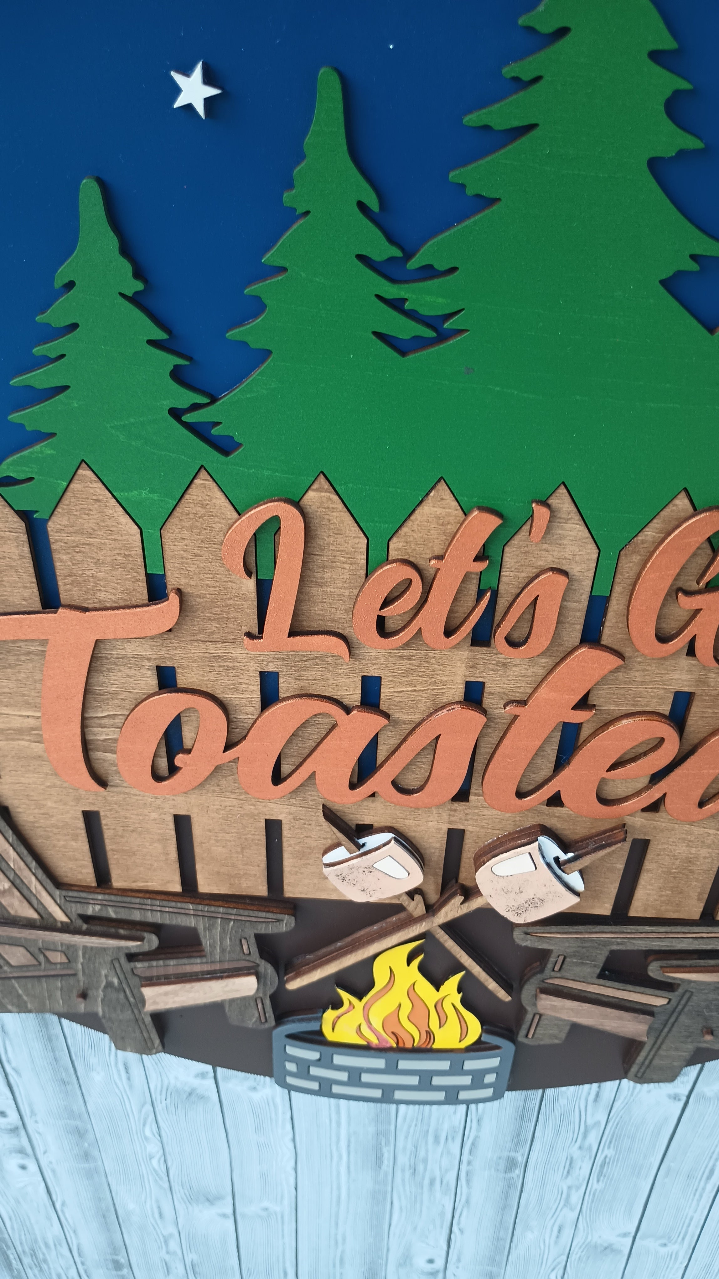 Lets Get Toasted Funny Camping Door Sign Decor