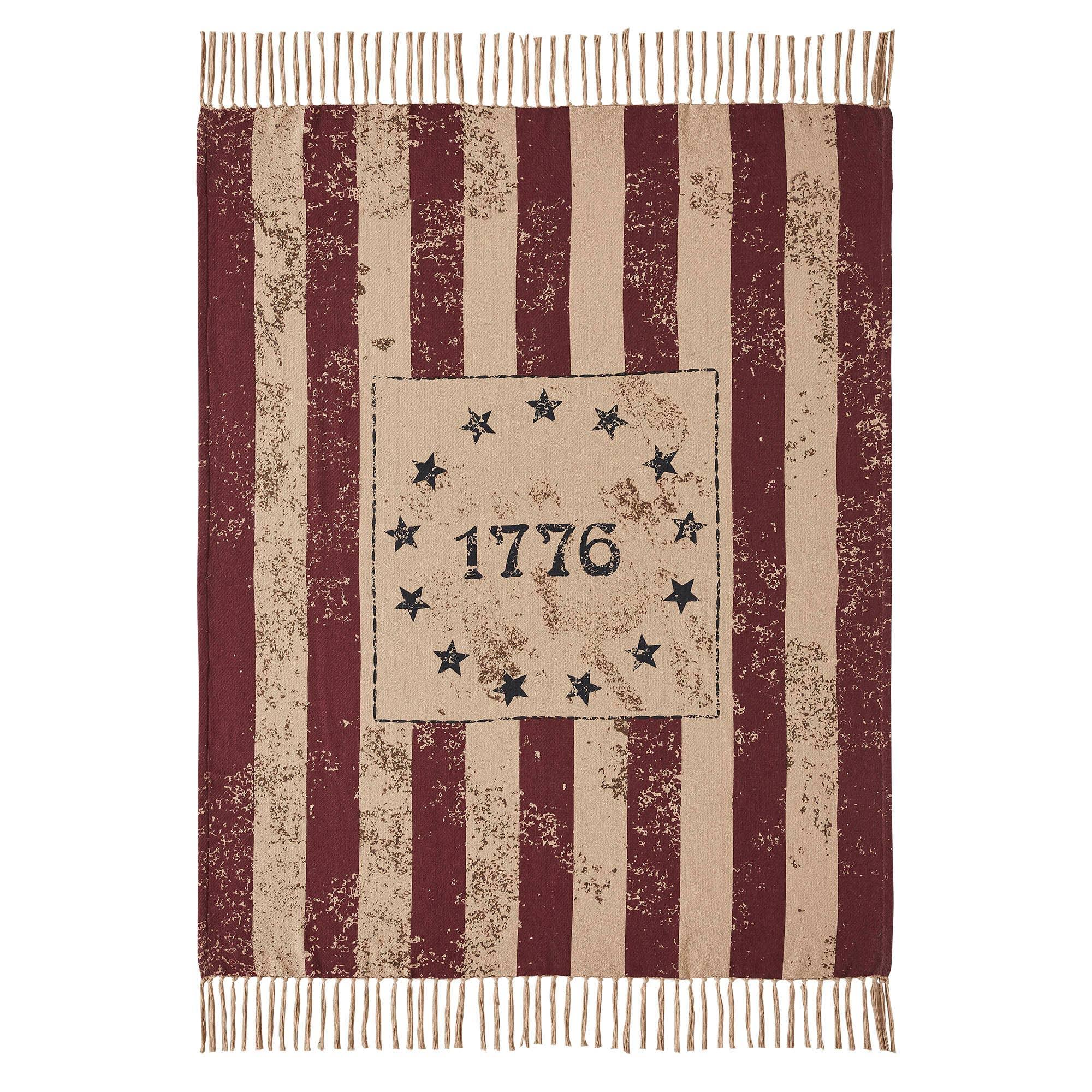 1776 Patriotic Woven Throw Blanket 50x60