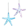 Christmas Ornament - Coastal Iridescent Starfish Acrylic Holiday Decor 5"