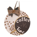 Handcrafted Coffee Bar Sign – Wooden Coffee Time Wall or Door Decor