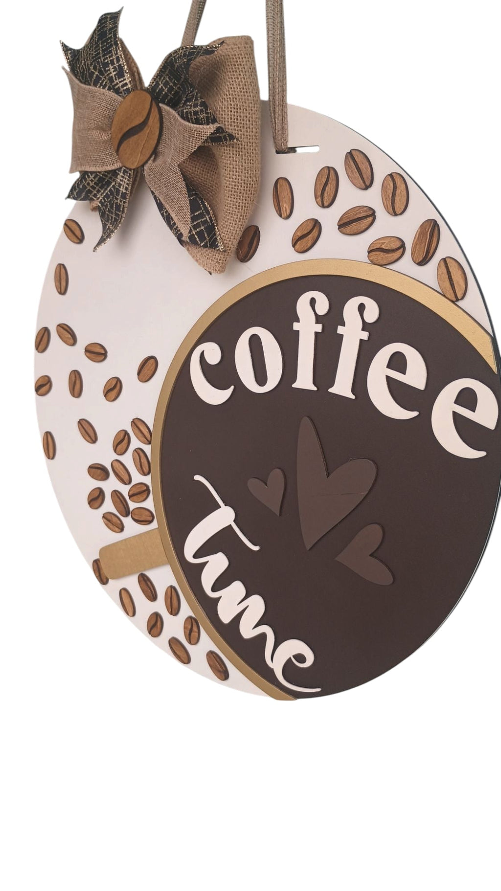 Handcrafted Coffee Bar Sign – Wooden Coffee Time Wall or Door Decor