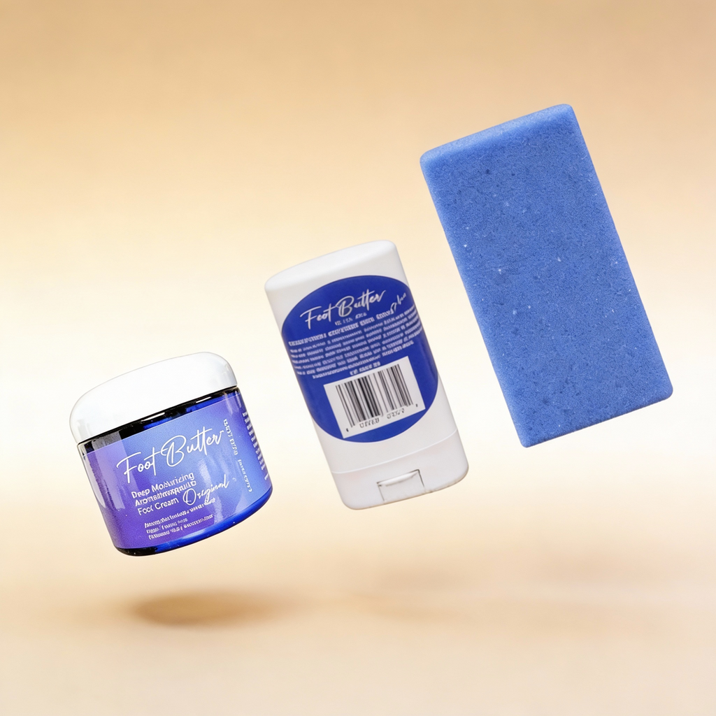Foot Butter Travel Set – Mini Moisturizers & Pumice Scrub