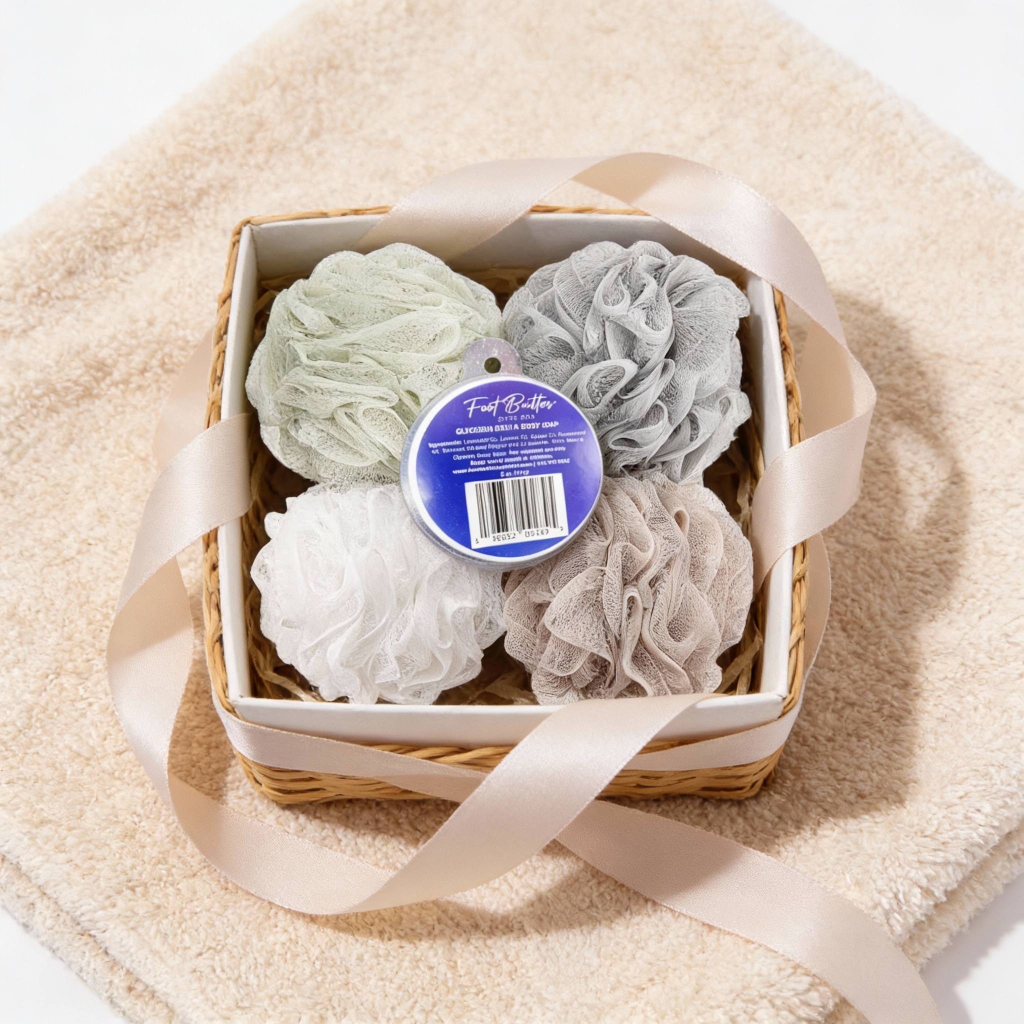 Lavender Bath Bundle – Moisturizing Glycerin Soaps & Shower Loofah Set