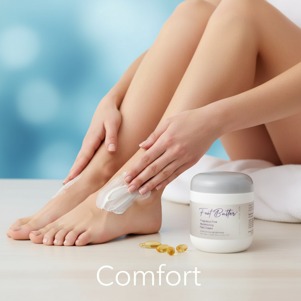 Fragrance-Free Foot Butter Massage Cream – Deep Moisture for Dry, Sensitive Feet