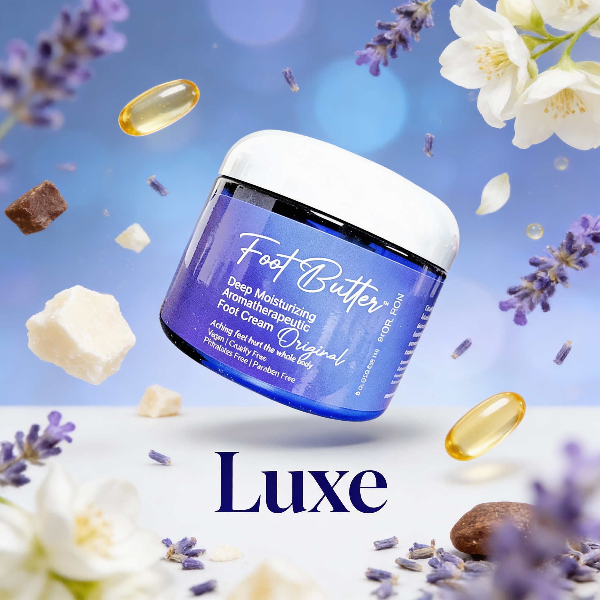 Lavender & Jasmine Foot Butter – Deep Moisturizing Foot Cream for Dry, Tired Feet