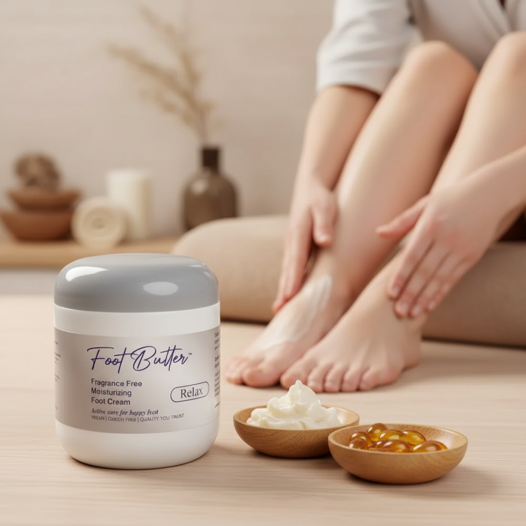 Fragrance-Free Foot Butter Massage Cream – Deep Moisture for Dry, Sensitive Feet