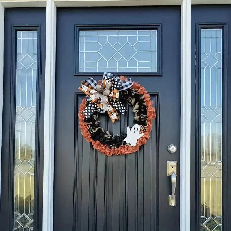 Ghost Halloween Wreath Front Door Décor