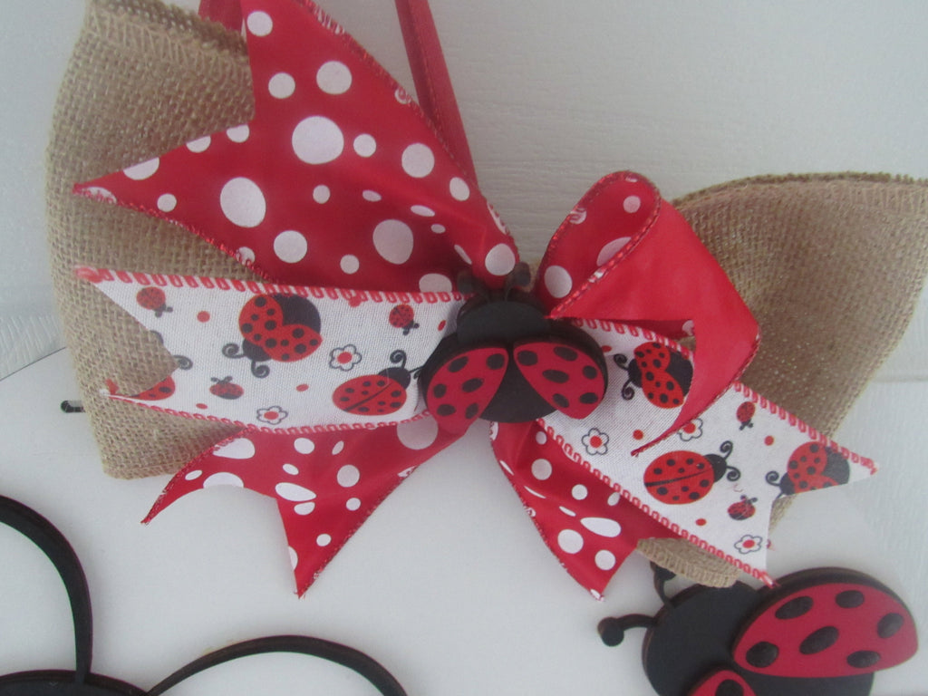 Ladybug Decor - Door Hanger Welcome Sign