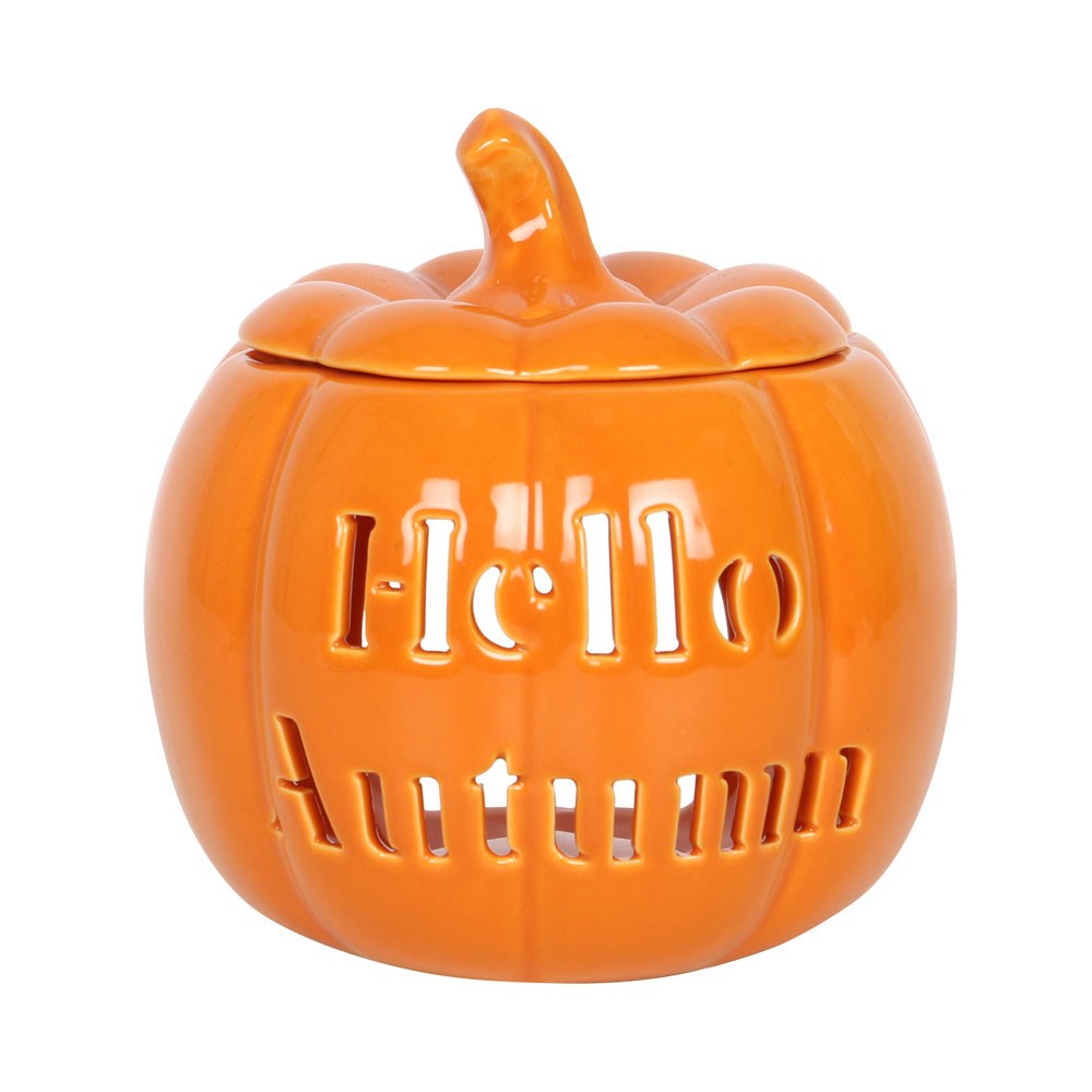 Hello Autumn Fall Pumpkin Oil Burner and Wax Warmer