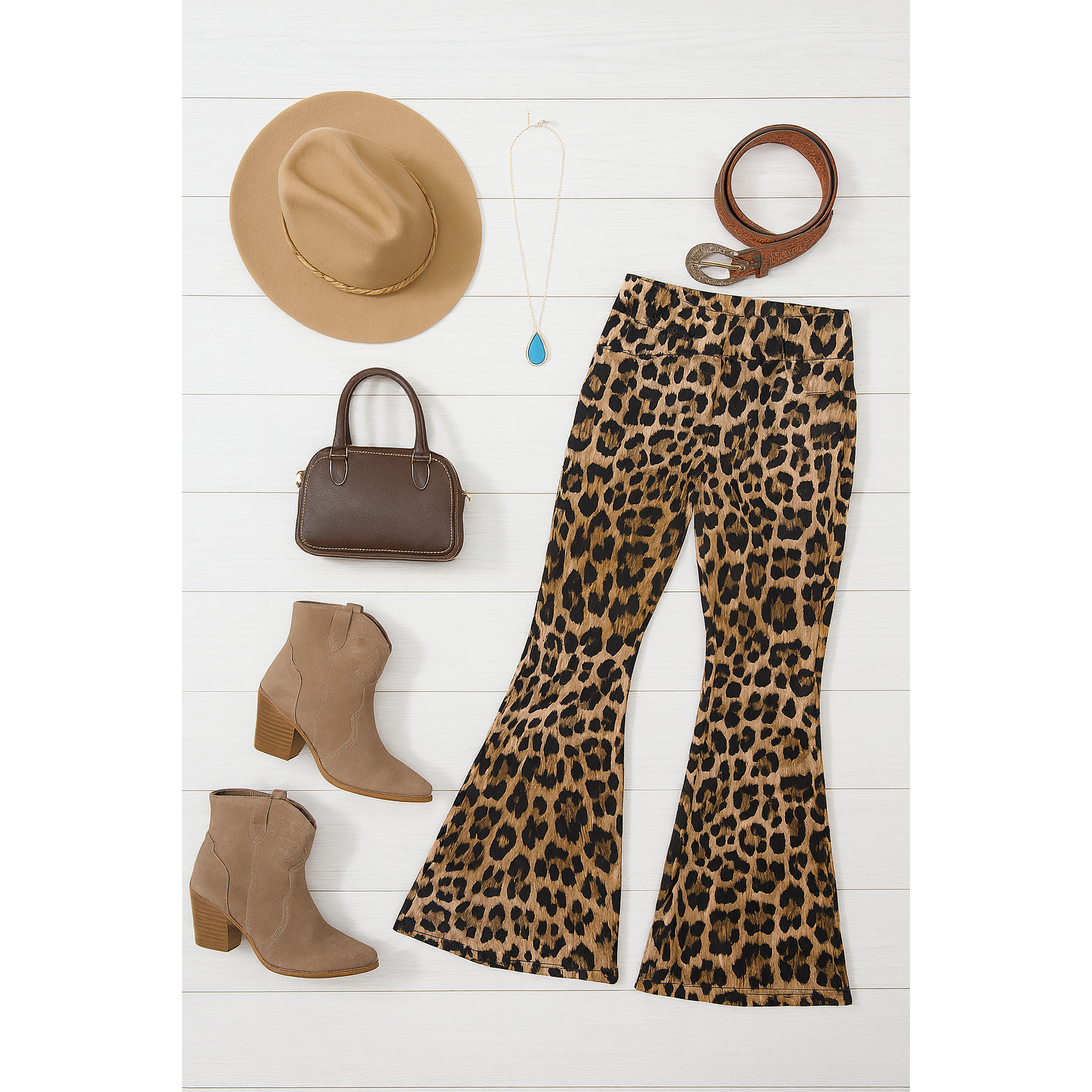 Francesca Leopard Super Flare Leggings