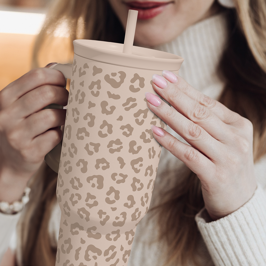 Brown Leopard Slidemate | Slider Tumbler with Handle 40oz
