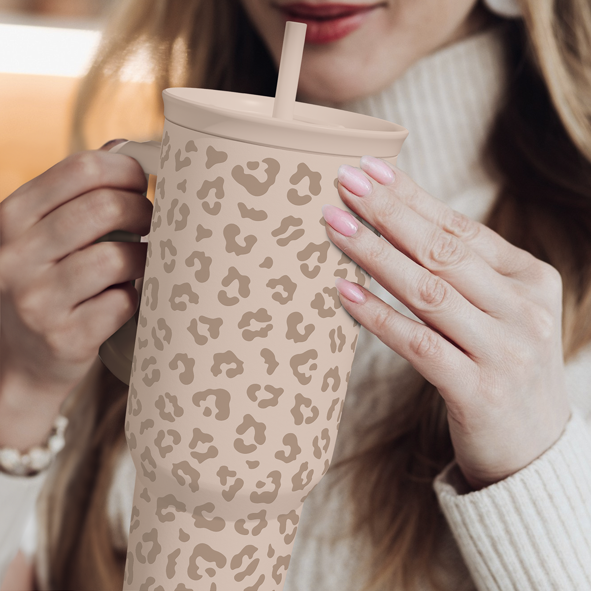 Brown Leopard Slidemate | Slider Tumbler with Handle 40oz