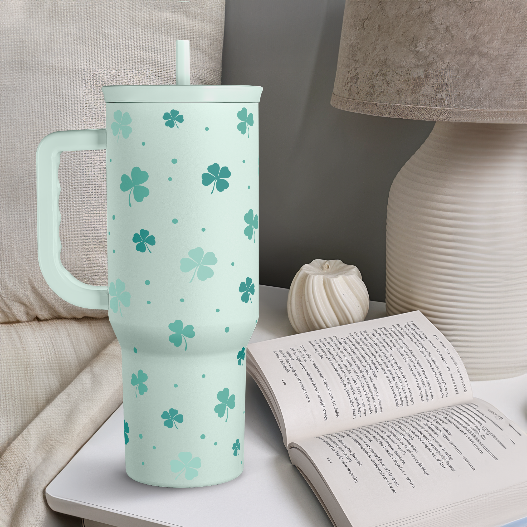 Mint Shamrock Slidemate | Slider Tumbler with Handle 40oz