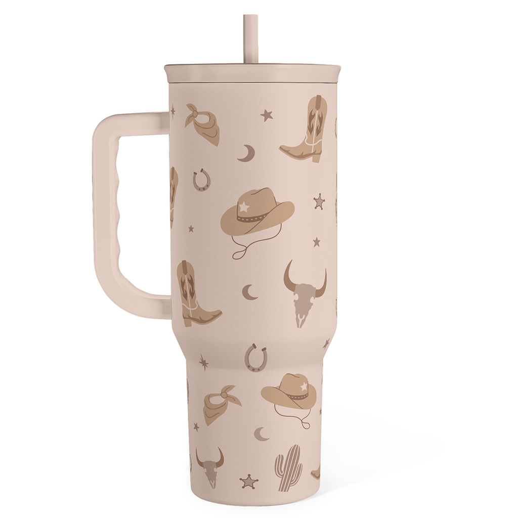Brown Cowgirl Slidemate | Slider Tumbler with Handle 40oz
